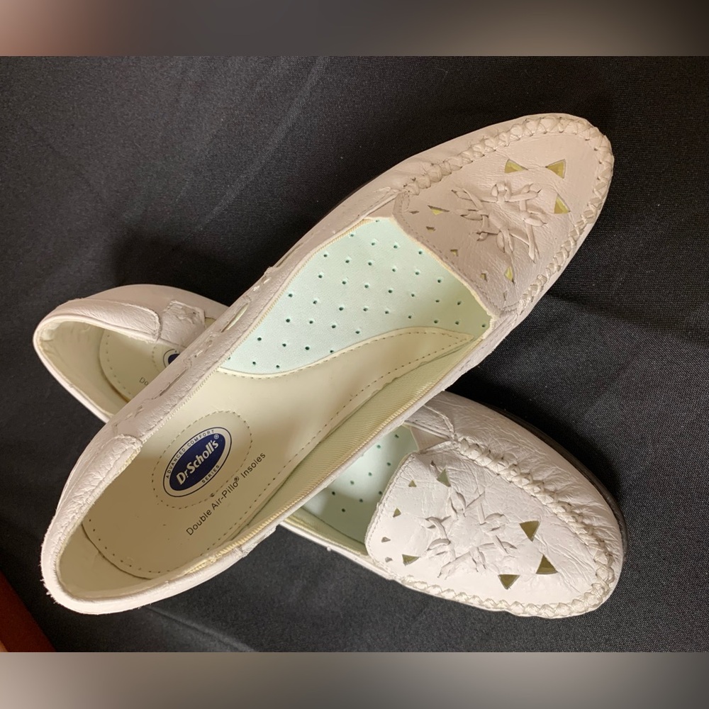 Dr. Scholl's White Leather Slip-On Loafers
